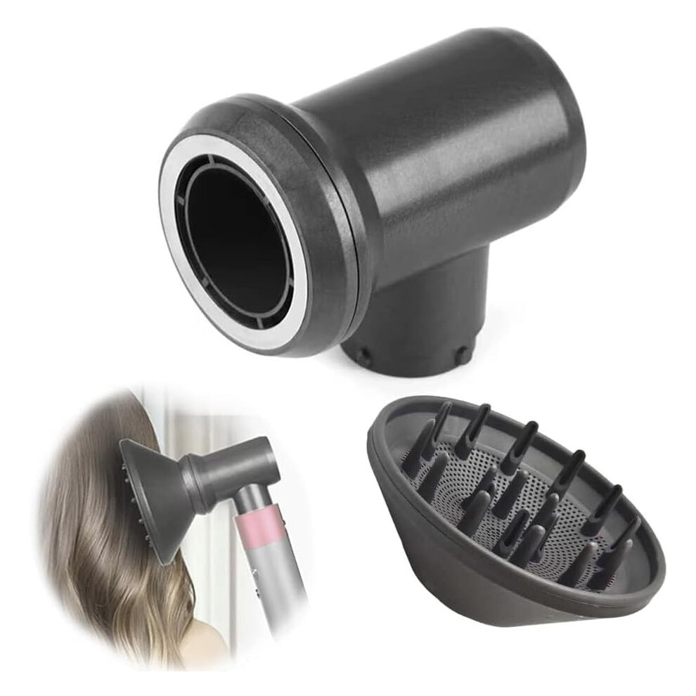 Qumox Diffuser And Adaptor For Dyson Airwrap, Diffuser Attachment Compatible With Airwrap Styler Converting To Hair Dryer