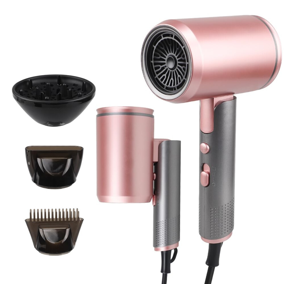 THE FULFIL CIRCLE Travel Hair Dryer with Diffuser, 2X Fast Drying 2400W Motor &110,000 RPM, Ionic Professional Hair Dryer for Curly and Straight Hair