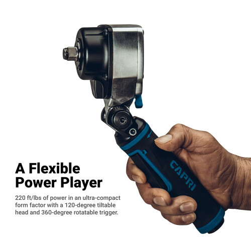 Capri Tools 1/2 in. Flex-Head Air Angle Impact Wrench, 400 ft. lbs. 1