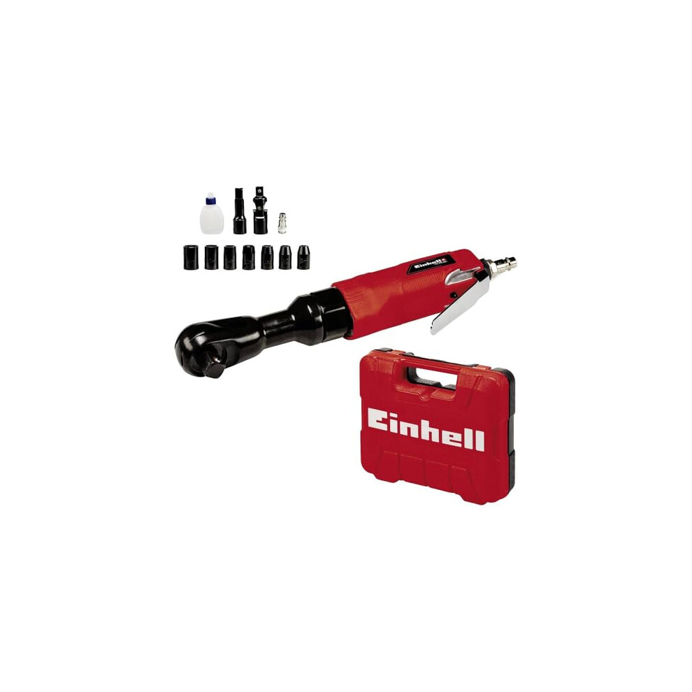 Einhell Compressed Air Ratchet Screwdriver TC-PR 68 (Max. 6.3 bar, 114 l/min, Suitable for Attaching and Removing Screws, Including 7 Sockets,