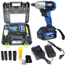 Impact Gun Huge Torque 420Nm Impact Driver Tool Ratchet Rattle Nut Electric Cordless 18V Impact Wrench with 4X ? Inch sockets+1Pcs 6000mAh Li-Ion