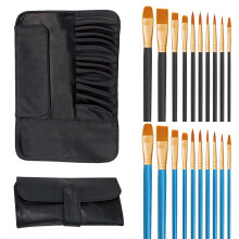 20 PCS Paint Brush Set with Paint Brush Holder, Professional Nylon Watercolour Brushes, Different Sizes, Kids Paint Brushes Art, Small Paint Brushes
