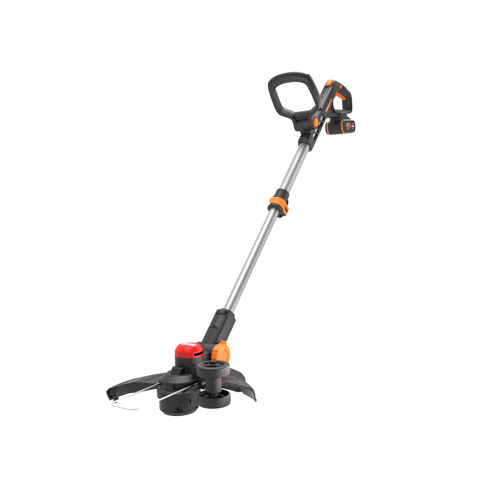 WORX Nitro WG173E.9 Cordless Grass Trimmer 20 V - Powerful Brushless Motor - 33 cm Cutting Circle - Comfortable Use Thanks to the Rubber Handle -