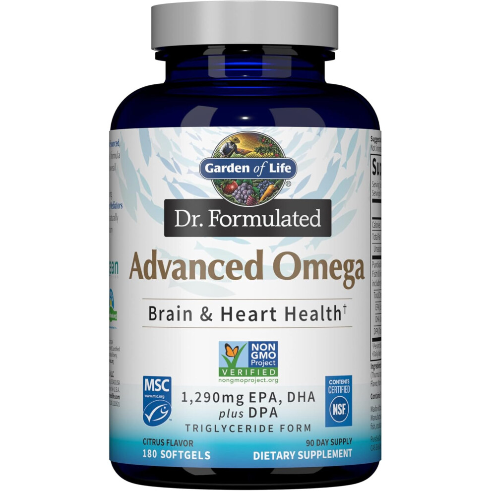 Garden Of Life , Dr. Formulated, Advanced Omega, Citrus, 180 Softgels
