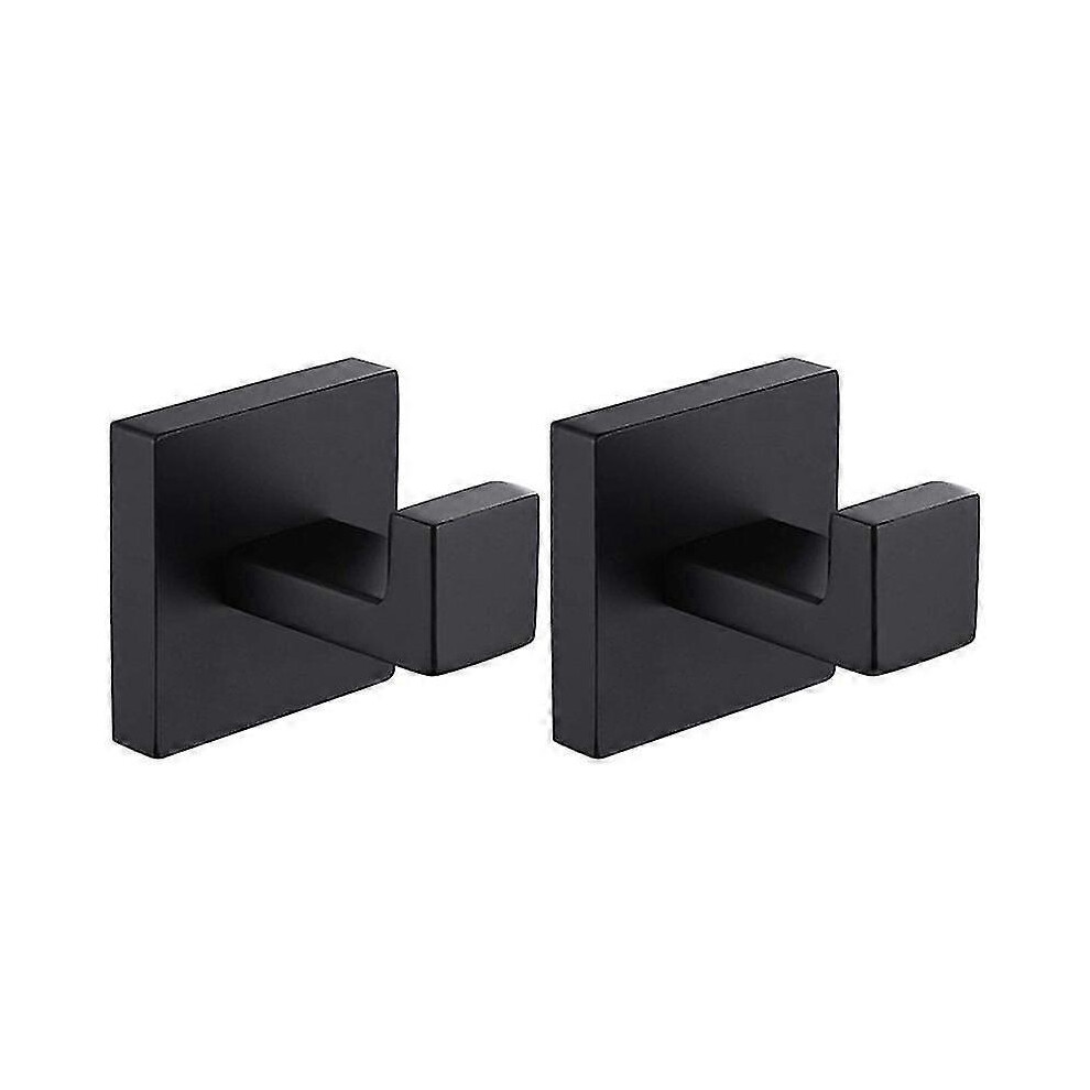 2 Pack Crochet à Serviette Noir Mat en Acier Inoxydable Salle de Bain Antirouille Crochet à Serviette Manteau Mural