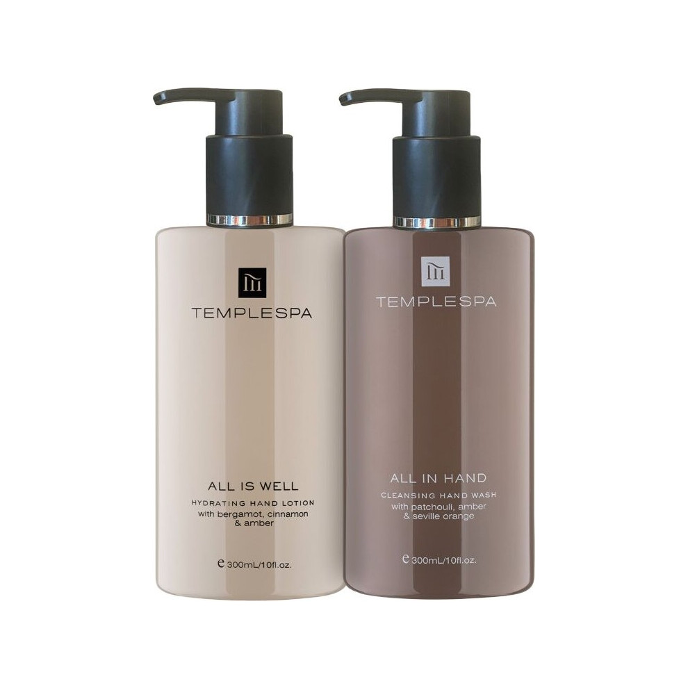 Templespa All In Hand - Hand Wash & Hand Lotion Set 2 x 300ml bottles