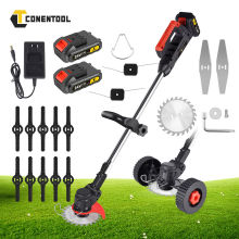 24V Electric Cordless Grass Trimmer Strimmer Garden Edger Cutter with 2 Battery