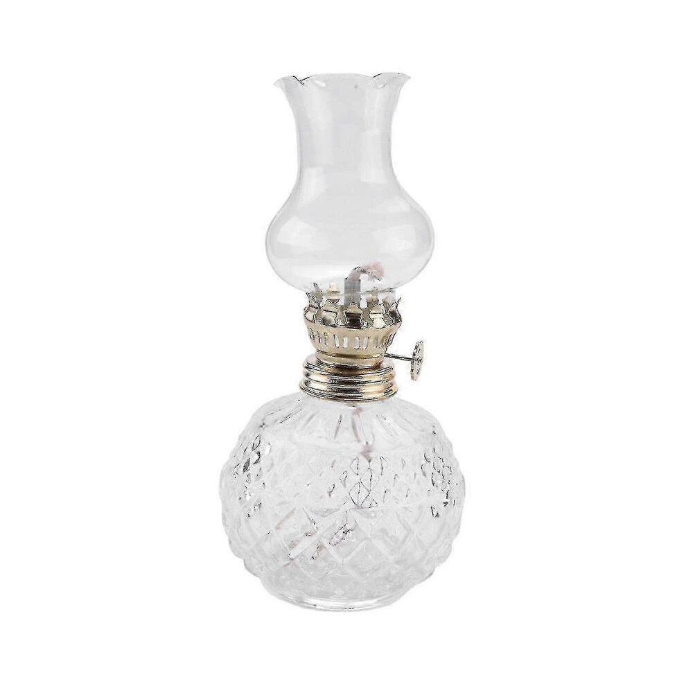 Indoor Oil Lamp, Classic Oil Lamp with Clear Glass Shade, Household Items