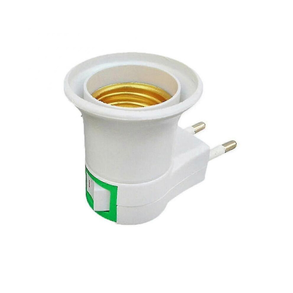 E27 Eu Plug Lamp Light Holder Base Socket Converter Adapter with Control Switch