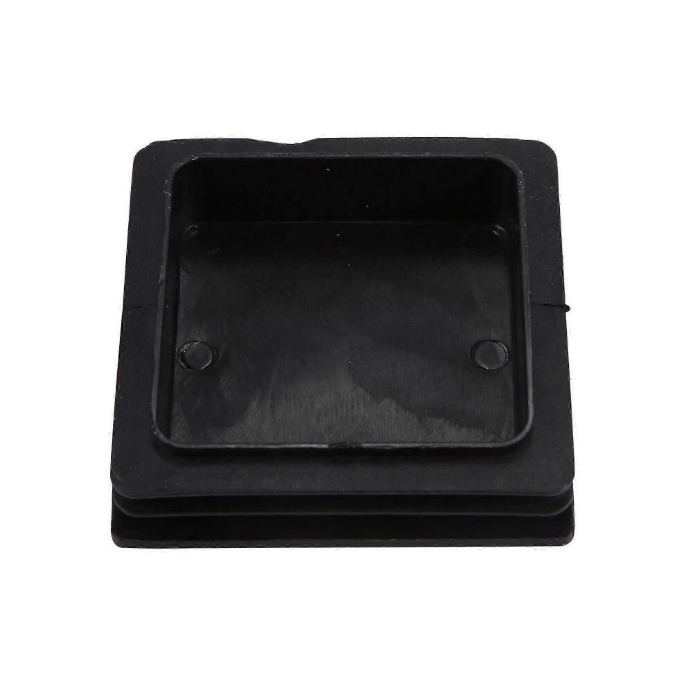 100mm x 100mm Plastic Ribbed Square End Caps Cover Tube Inserts 2 Pcs