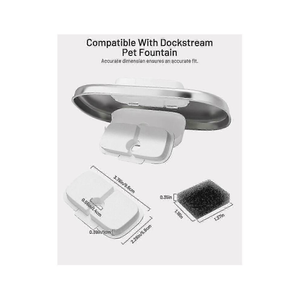 12 Pack Replacement Filters for Dockstream Wireless Water Fountain PLWF005/PLWF115/WF105, Pet Fountain Filters