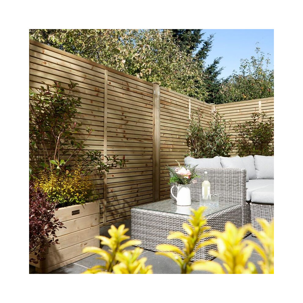 6ft x 6ft Cheshire Contemporary Screen (Pack of 3) - L180 x W4 x H180 cm