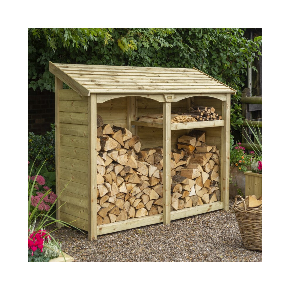 Premium Heritage Double Log Store - Timber - L71 x W207 x H170 cm
