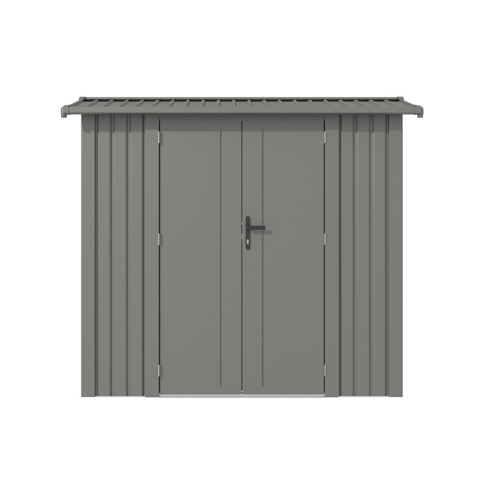 8 x 4 Feet Brentvale Premium Apex Shed - Metal/Steel - L113 x W232 x H204 cm - Metallic Grey Finish