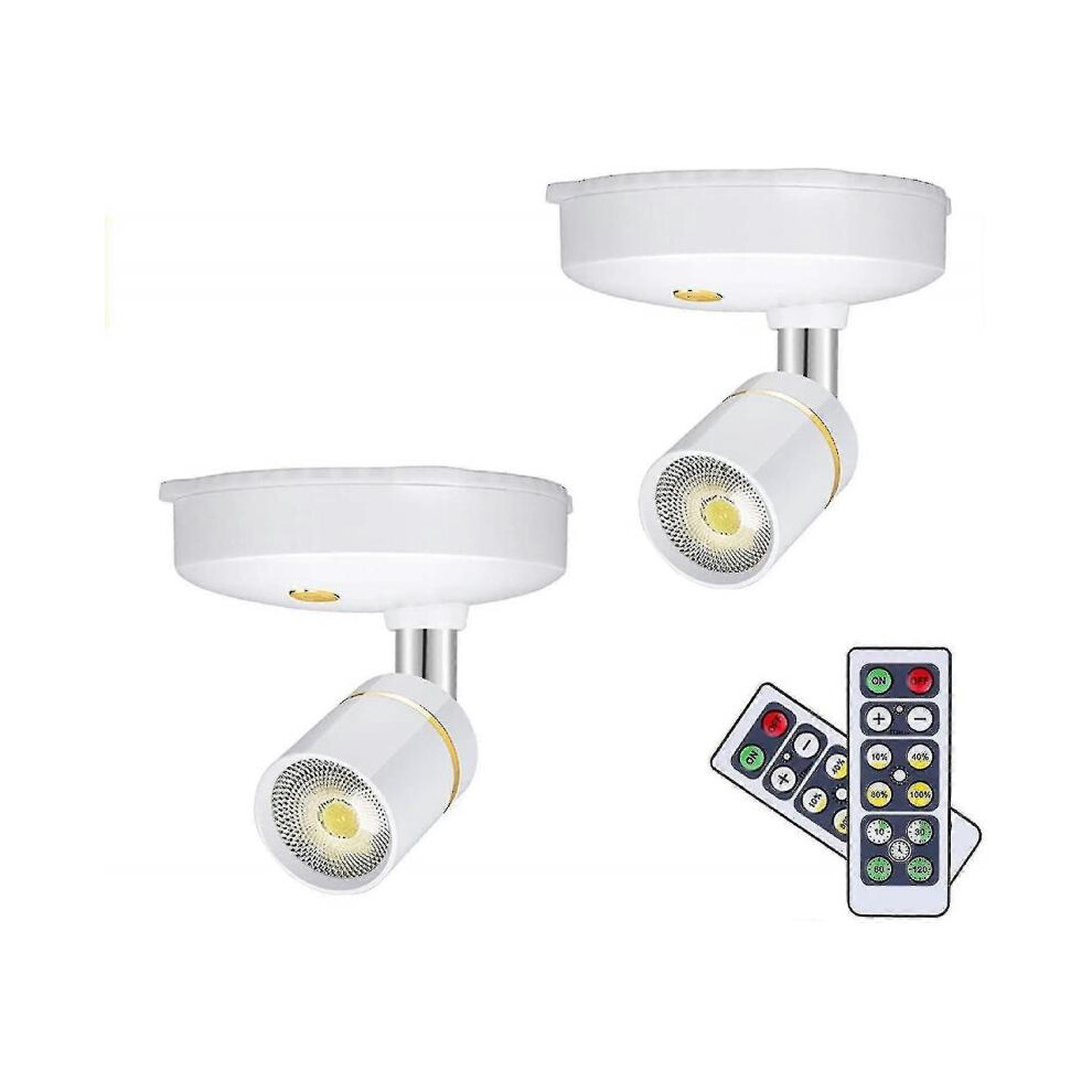 Wireless Spot Lights Battery Operated Picture Lights Mini Accent Lights Indoor Dimmable Led Spotlight with Remote Stick On Anywhere Rotatable Wall War