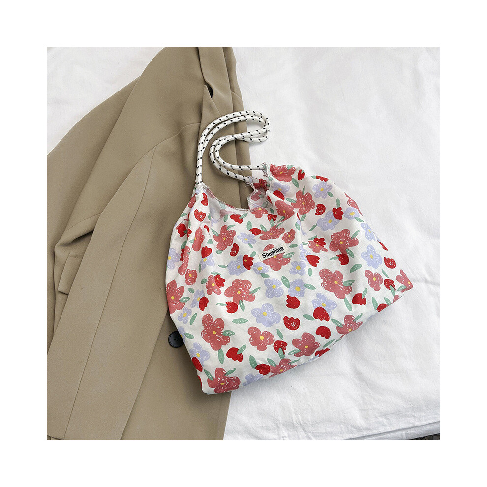 (Style Four)Sac shopping en toile élégant et durable pour étudiants adapté aux excursions d'une journée en été
