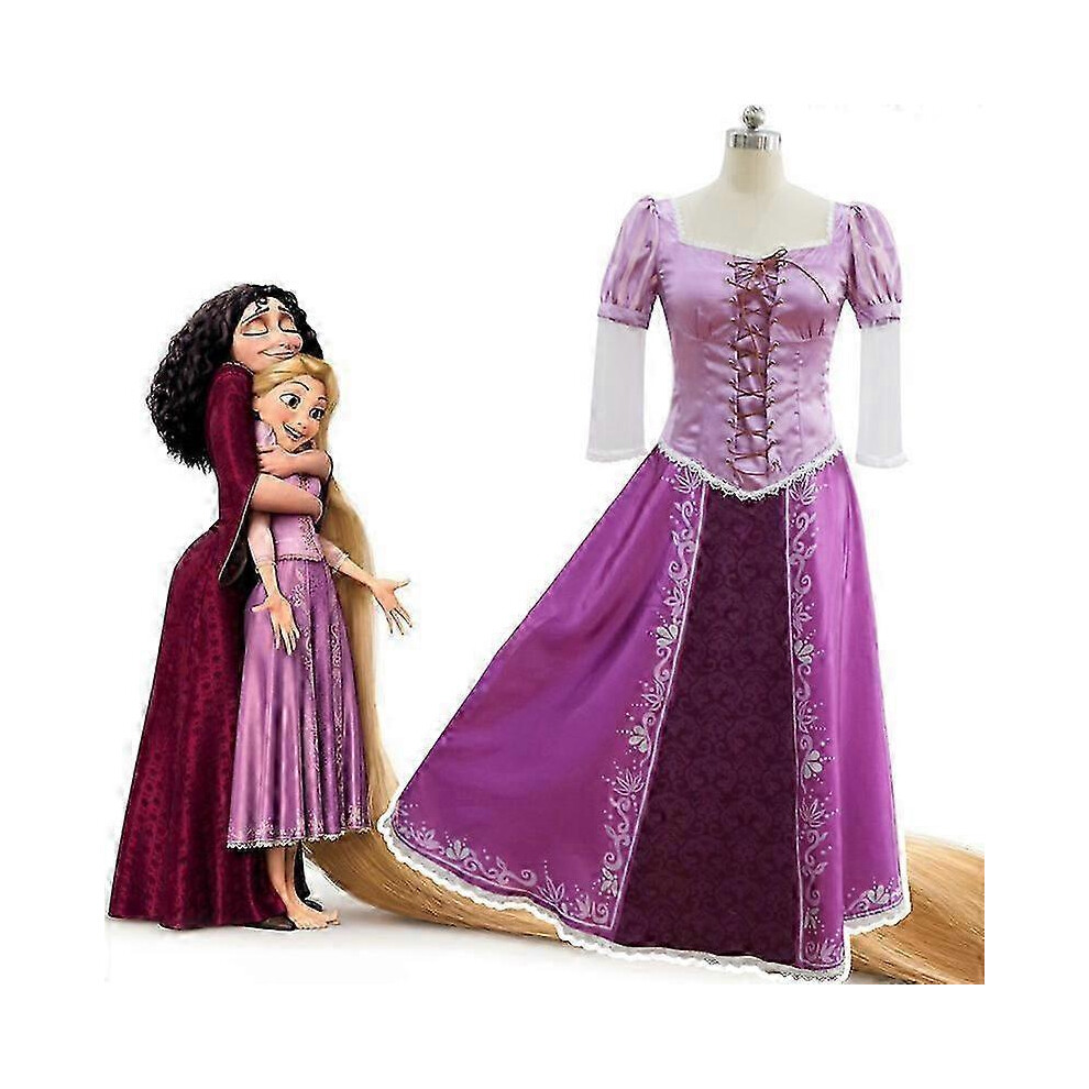 (110, Costume) 2024 Tangled Rapunzel Cosplay Costume  Adult Carnival Uniform Wig Anime Halloween Costumes Women