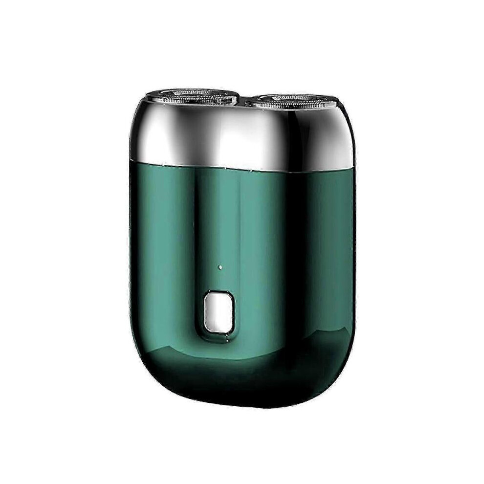 (green) Dual Head Electric Razor for Men - Mini USB Shaver, Portable, Washable