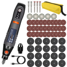 (60-teiliges Zubehör) USB-Akku-Drehwerkzeug Dremel-Bohrer-Gravierstift Elektrischer 3-Gang-Mini-Wireless