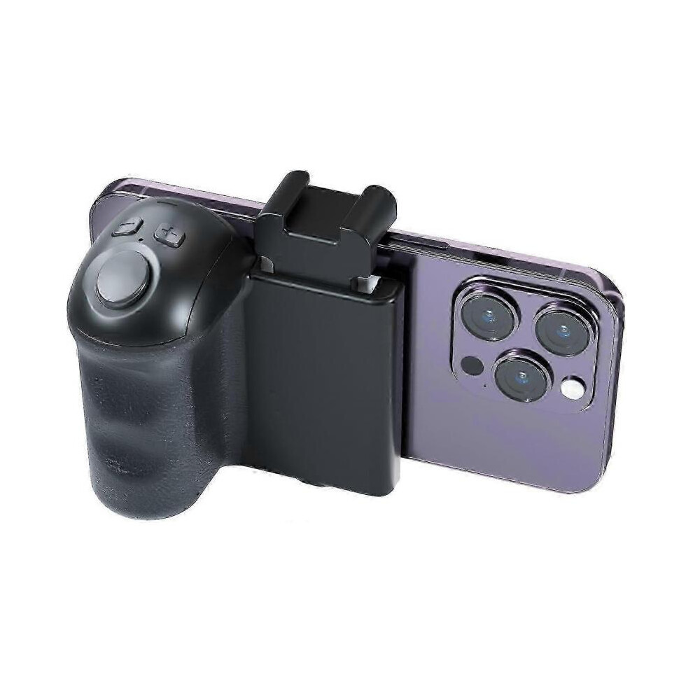 Phone Camera Grip with Zoom Remote, Smartphone Handle Holder with Wireless Shutter, Phone Filming Accessories Vlog Shooting