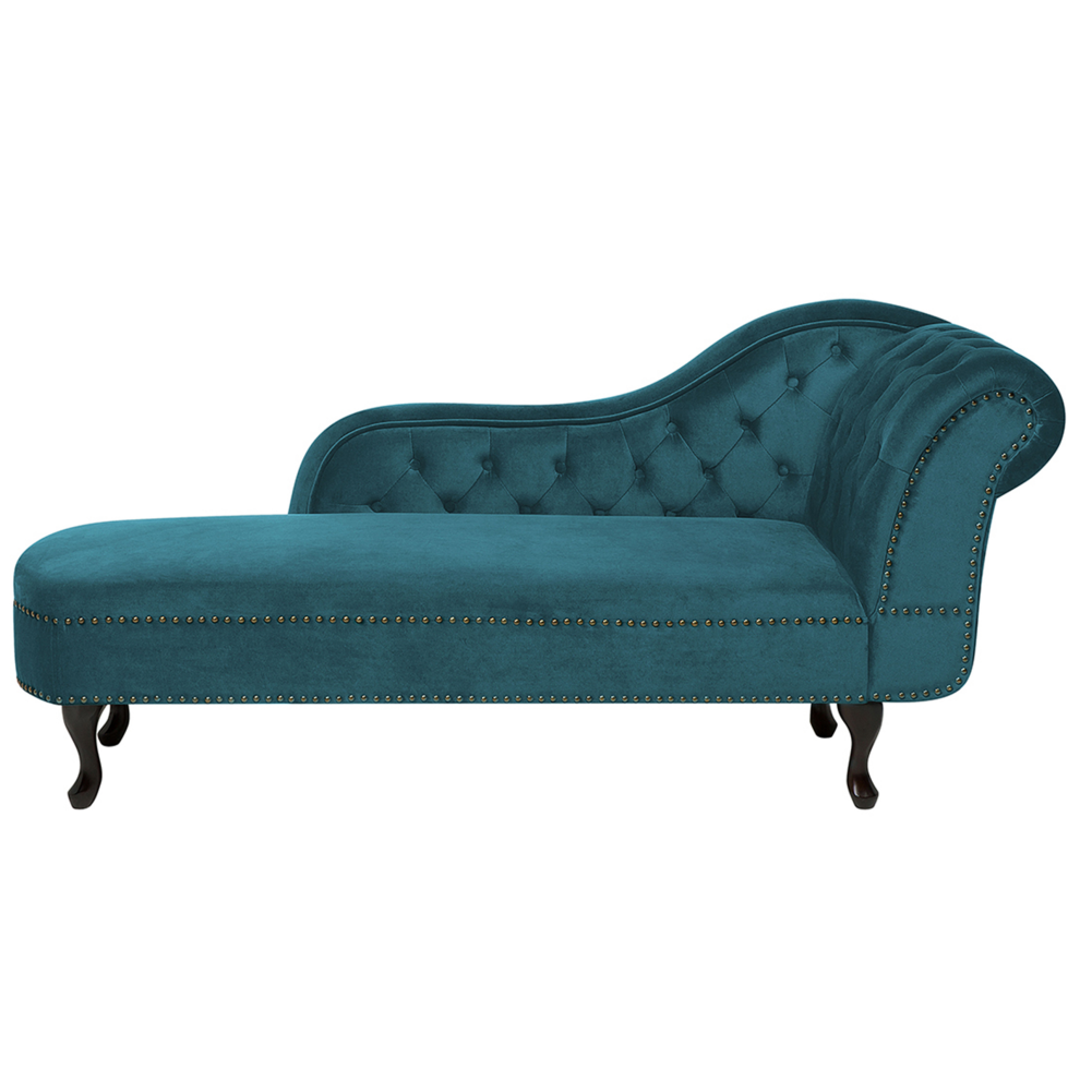 Right Hand Chaise Lounge NIMES Velvet Teal