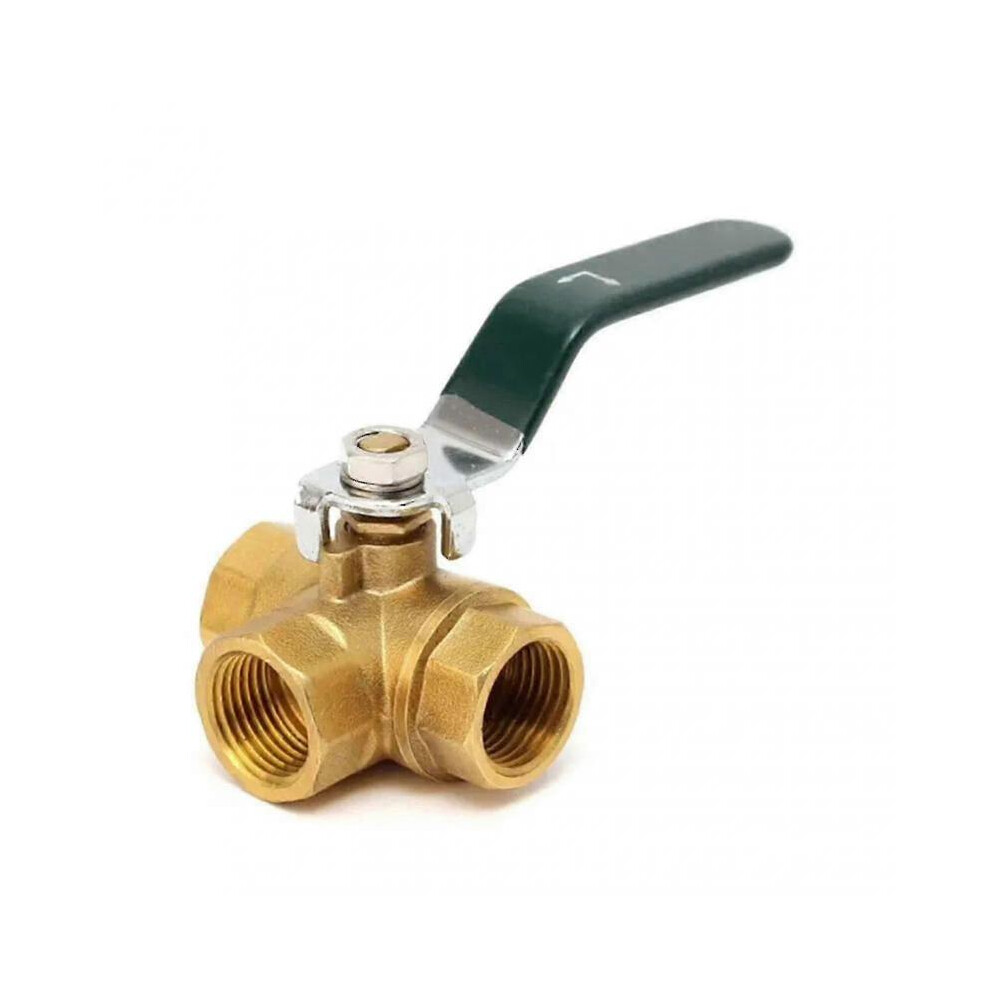 3-way (l-port) Ball Valve, Lever Handle, Female (dn15 1/2') Made Of Forged Brass