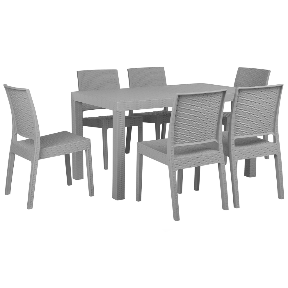 Garden Dining Set 6 Seater FOSSANO Light Grey