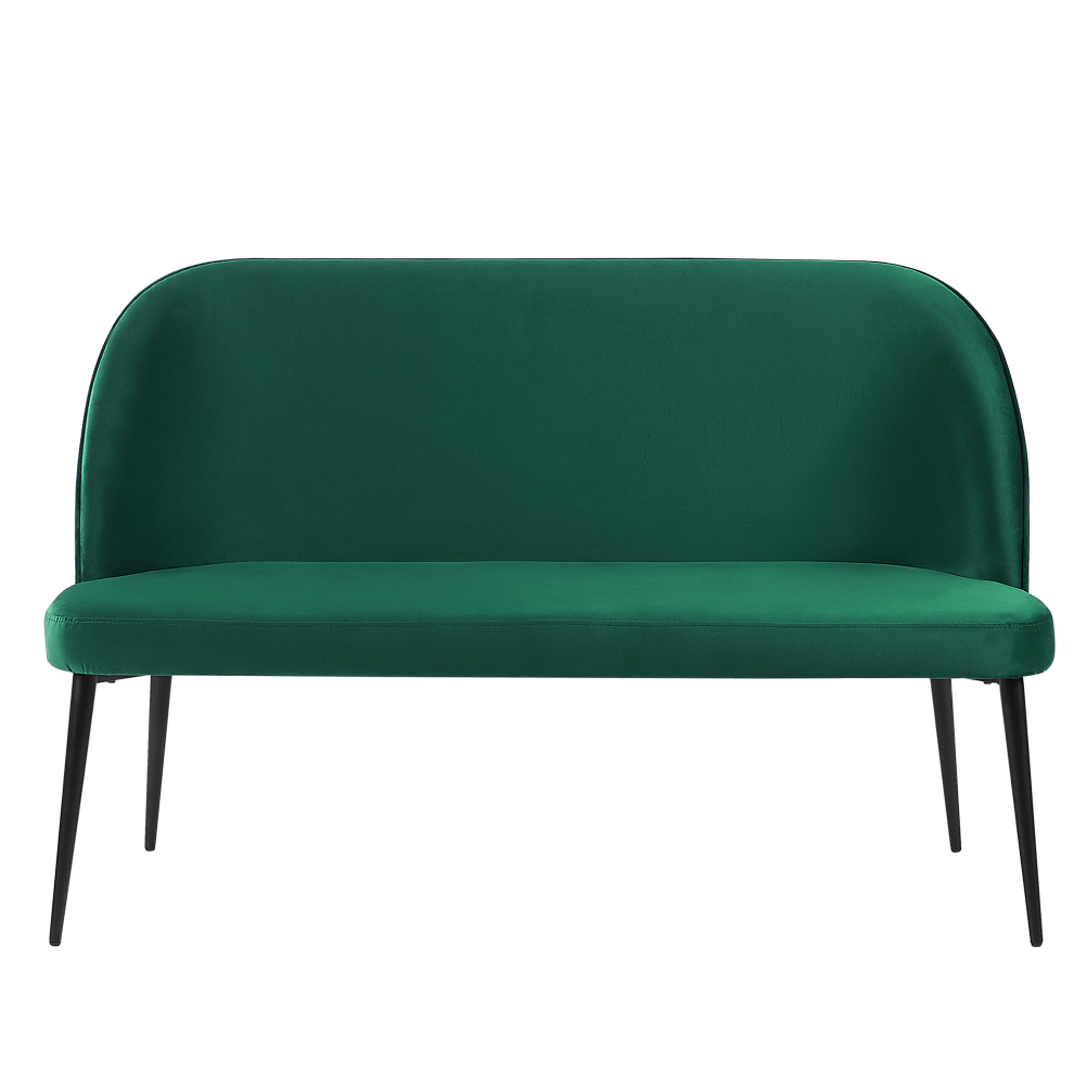 Upholstered Bench OSBY Velvet Dark Green 2 Seater