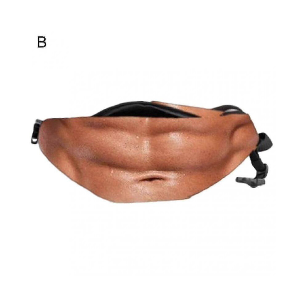 (Style B) Waist Belt Bum Bag 3d Funny Hairy Beer Fat Belly Fanny Pouch Bag Travel
