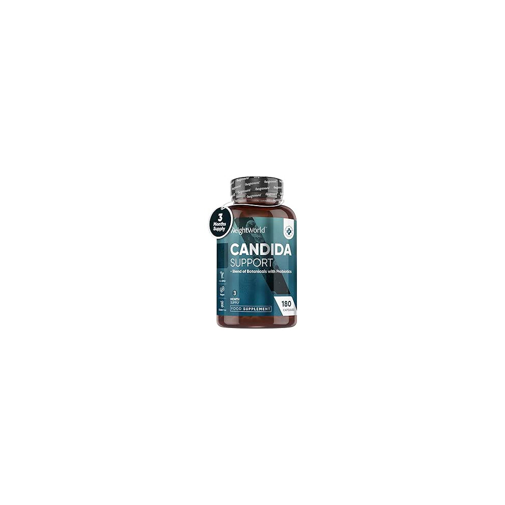 Weightworld Candida Support - 180 Vegan Capsules - 3 Month Supply - With Aloe Vera, Caprylic Acid & Probiotics