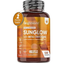 Tanning Tablets: 120 Beta Carotene with Vitamins B2 & B3, Zinc, Copper & Iodine for a natural, long-lasting tan (2 months) – Vegan, Gluten-Free