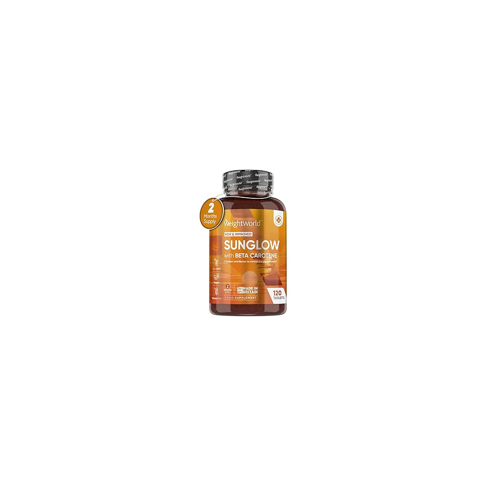 Tanning Tablets - 120 Beta Carotene with Vitamins B2 & B3, Zinc, Copper & Iodine
