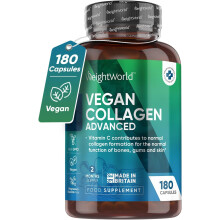 Vegan Collagen Supplements with Hyaluronic Acid, Vitamin E & C - 120 Plant-Based Capsules - 2 Month Supply