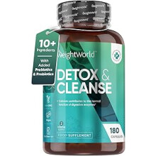 Detox & Cleanse - 180 Vegan Capsules - 2 Month Supply - High Strength with Prebiotics & Probiotics