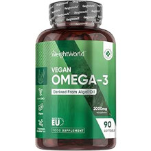 Vegan Omega 3 Capsules 2000mg per Serving - 90 Softgels - 45 Day Supply - Algae Oil Derived