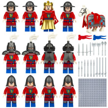 (12PCS Medieval Knights - 2) Medieval Knights Military dragon soldiers building castles MiniFigures Fits Lego