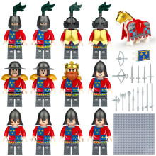 (12PCS Medieval Knights - 4) Medieval Knights Military dragon soldiers building castles MiniFigures Fits Lego