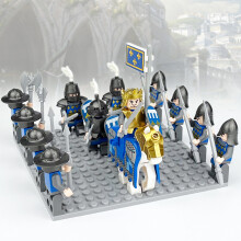 (12PCS Medieval Knights - 5) Medieval Knights Military dragon soldiers building castles MiniFigures Fits Lego