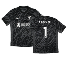 (XXL) 2024-2025 Liverpool Home Goalkeeper Shirt (Black) (A.Becker 1)
