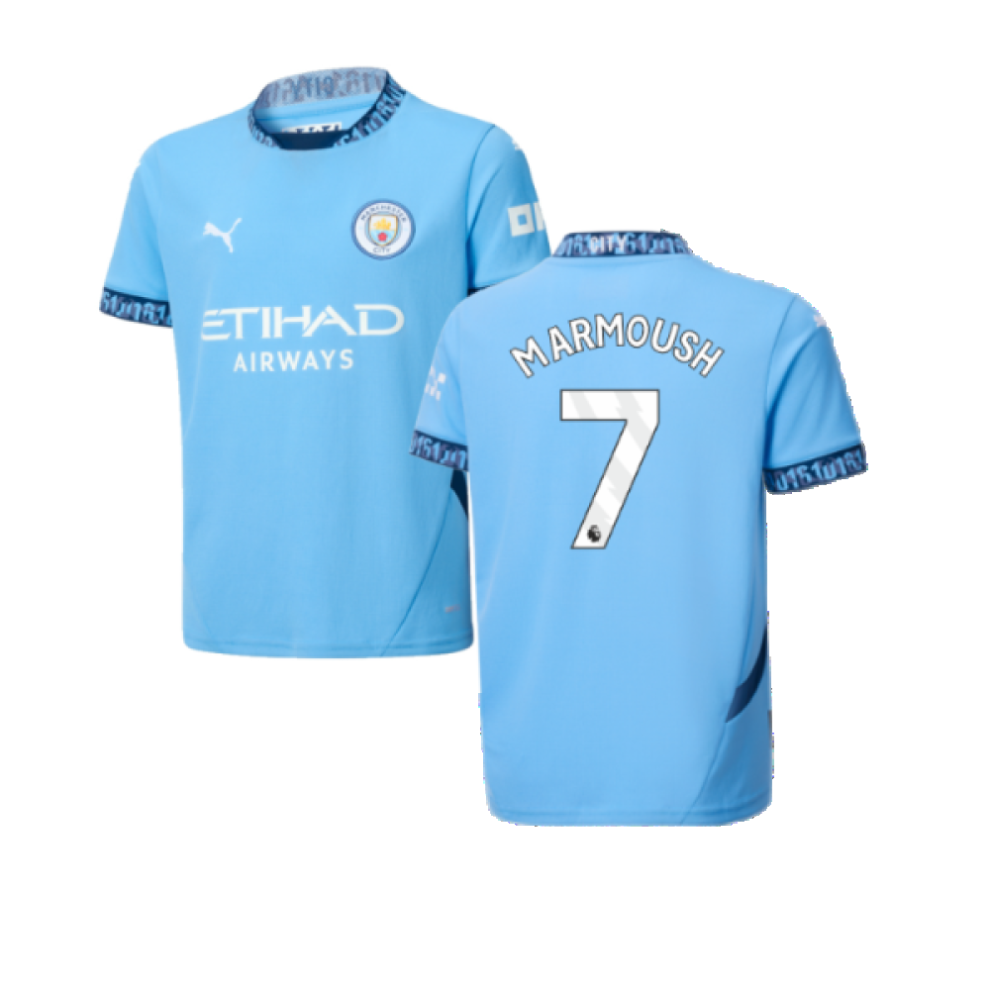 Puma (Mb) 2024-2025 Man City Home Shirt (Kids) (Marmoush 7)