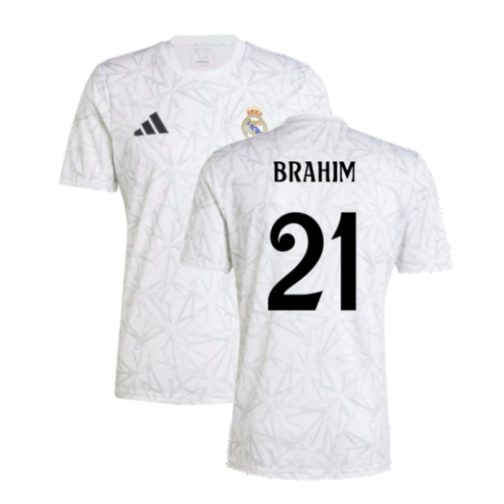 Adidas (S) 2024-2025 Real Madrid Pre-Match Shirt (White) (Brahim 21) White