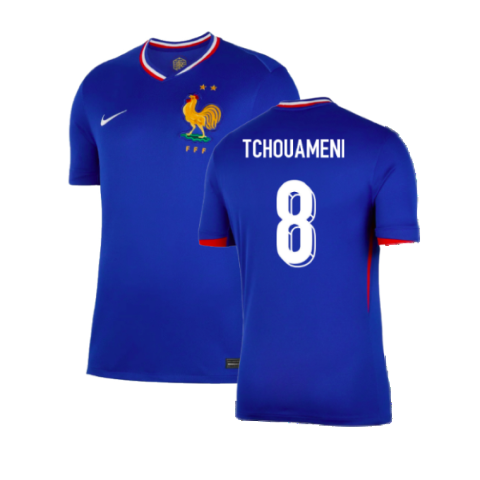 (XL) 2024-2025 France Home Shirt (Tchouameni 8)