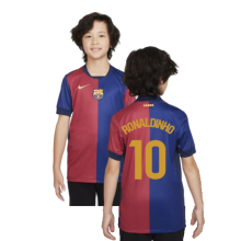 (LB) 2024-2025 Barcelona Home Shirt (Sponsorless) - Kids (Ronaldinho 10)