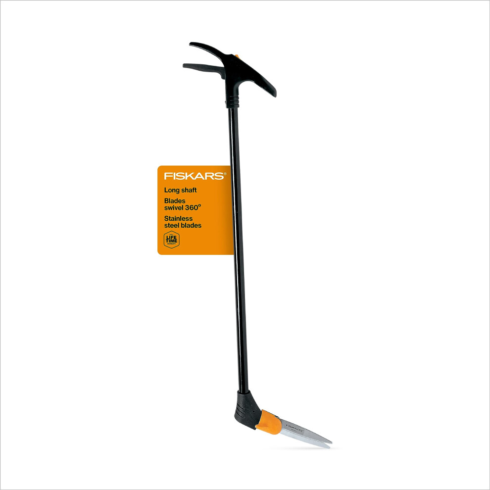 Fiskars Grass Shears, Long Handle, 36-Inch Handle Lawn Shears for Trimming Grass while Standing, Grass Cutter with 360-Degree Swivel Blade