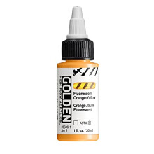 Golden : High Flow : Acrylic Paint : 30ml (1oz): Fluorescent Orange-Yellow : S5