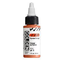 Golden Acrylic High Flow Bottle, 1 Oz, Pyrrole Orange
