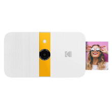 KODAK Smile Instant Print Digital Camera ? Slide-Open 10MP Camera w/2x3 ZINK Printer, Screen, Fixed Focus, Auto Flash and Photo Editing ? White/Yellow