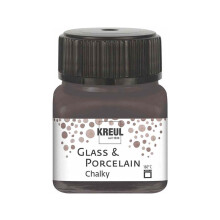 Kreul 16644 - Glass & Porcelain Chalky Volcanic Grey, 20 ml Glass, Soft, Matte Glass and Porcelain Paint Water-Based, Quick-Drying, Opaque