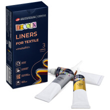 Decola - Textile Liners Metallic 3x19ml | High Pigment Metallic Effect Colours in Gold, Silver & Copper | Made by Nevskaya Palitra?