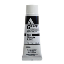 Holbein Acrylic Gouache Artists Acrylic Polymer Emulsion, 40ml Primary Black (D893A)